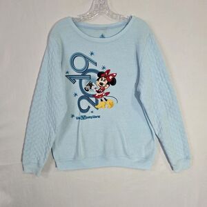 Disney 2019 Mikey Mouse Sweater Blue Sz L Womens